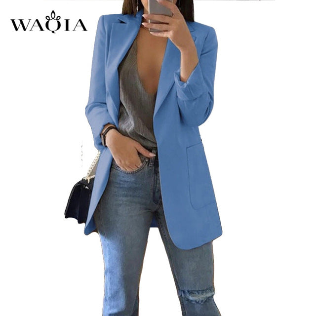 2019 Spring Autumn Fashion Blazer Jacket Women Suit Work OL Thin Suit Blazer Long Sleeve Mujer Blazer feminino Outerwear Coat