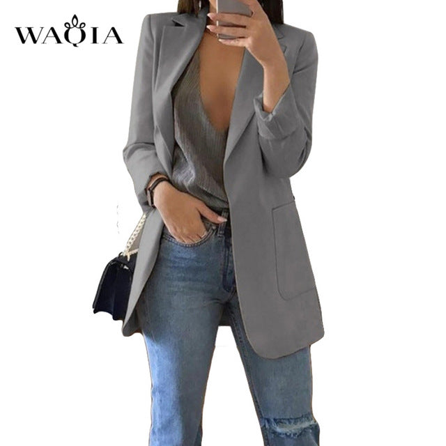 2019 Spring Autumn Fashion Blazer Jacket Women Suit Work OL Thin Suit Blazer Long Sleeve Mujer Blazer feminino Outerwear Coat