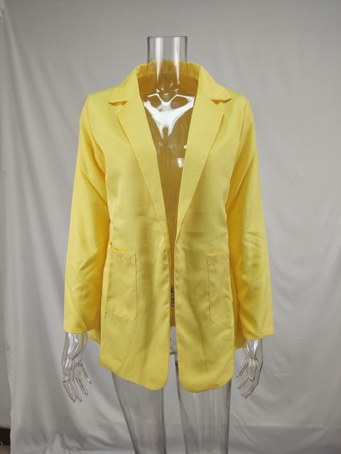 Fashion Slim Blazers Women Autumn New Suit Jacket Female Work Office Lady Suit Pocket Business Notched Blazer Coat Plus Size 5XL