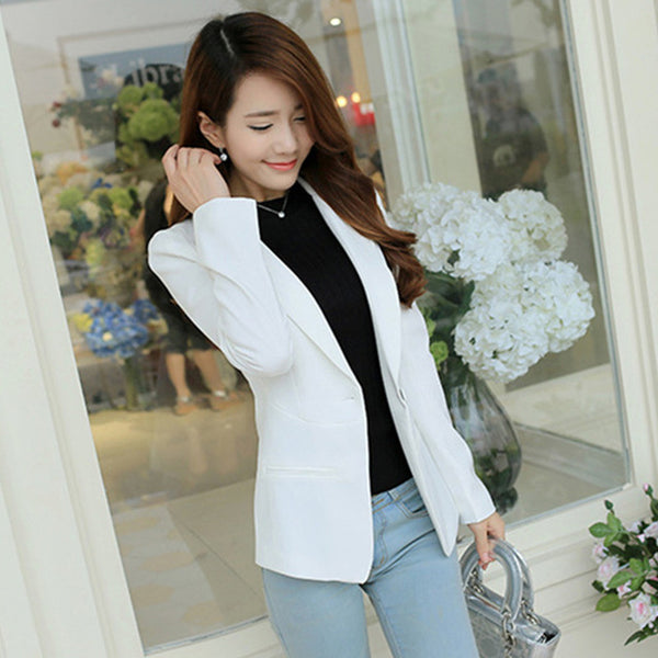 Fashion Slim Blazers Women Autumn New Suit Jacket Female Work Office Lady Suit Pocket Business Notched Blazer Coat Plus Size 5XL