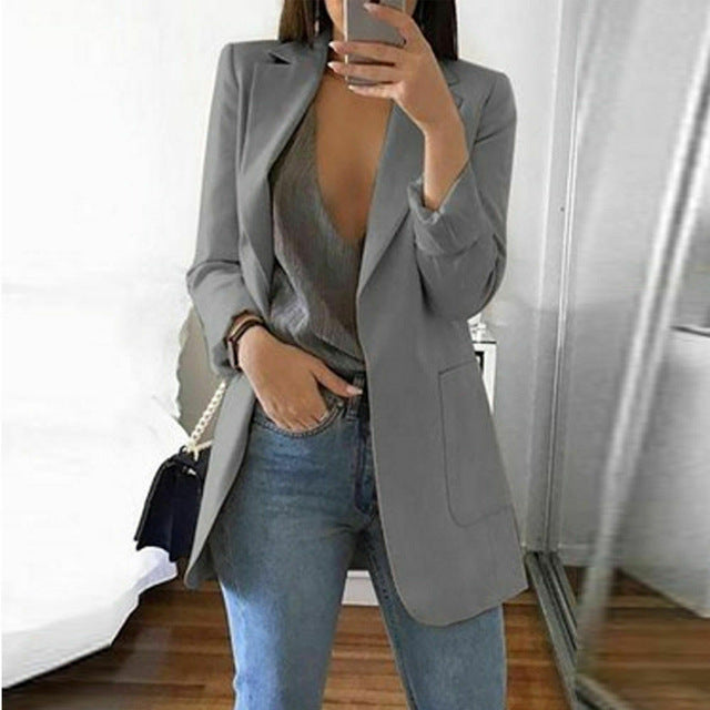 New Women Casual Long Sleeve Coat Suit Office Ladies Slim Cardigan Tops Blazer Jacket Outwear
