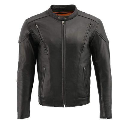 Milwaukee Leather LKM1765 Men's Side Lace Vented Scooter Jacket with Gun Pocket