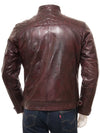 Men's Oxblood Leather Biker Jacket: Sibiu