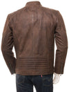 Men's Brown Leather Biker Jacket: Knowstone