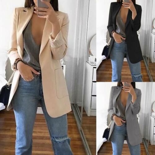 Fashion New Women Autumn Long Sleeve Elegant Fashion Slim Casual Business Blazer Suit Ladies Office Jacket Coat Outwear Hot