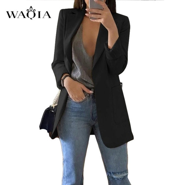 2019 Spring Autumn Fashion Blazer Jacket Women Suit Work OL Thin Suit Blazer Long Sleeve Mujer Blazer feminino Outerwear Coat