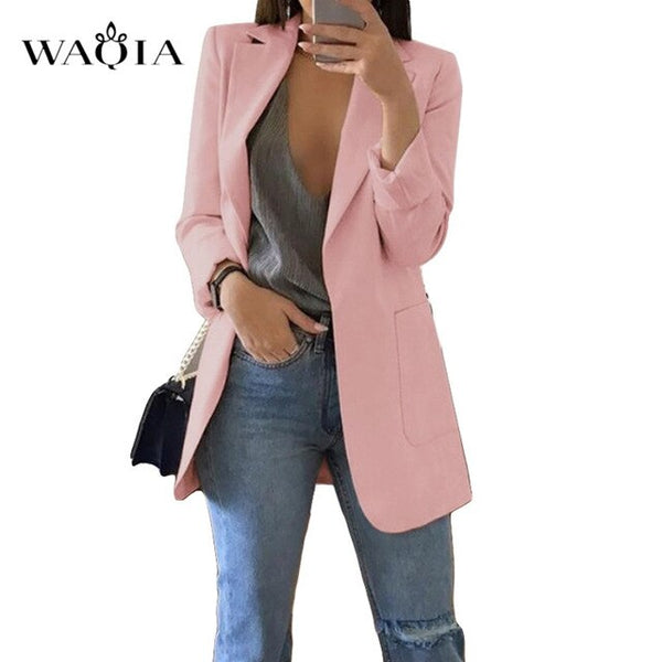 2019 Spring Autumn Fashion Blazer Jacket Women Suit Work OL Thin Suit Blazer Long Sleeve Mujer Blazer feminino Outerwear Coat