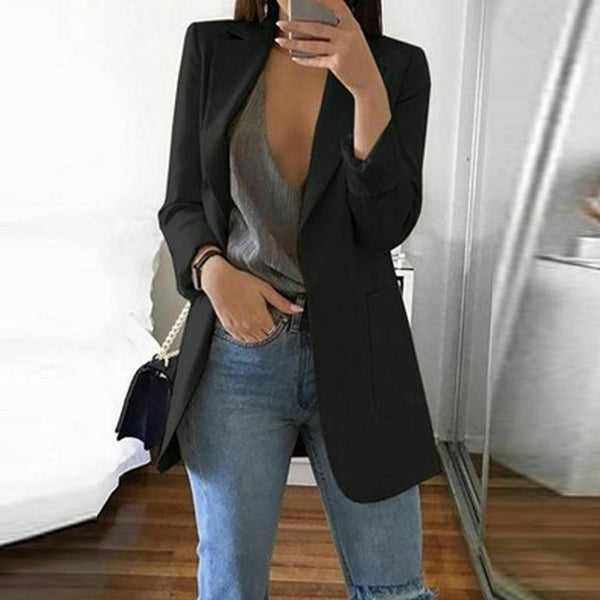 New Women Casual Long Sleeve Coat Suit Office Ladies Slim Cardigan Tops Blazer Jacket Outwear